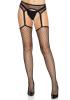 Net Stockings with Garter Belt - Black