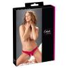 Cottelli Collection - Open Kruis String Met Parels - Rood