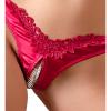 Cottelli Collection - Open Kruis String Met Parels - Rood