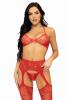 Top de soutien-gorge, string et bas - Rouge