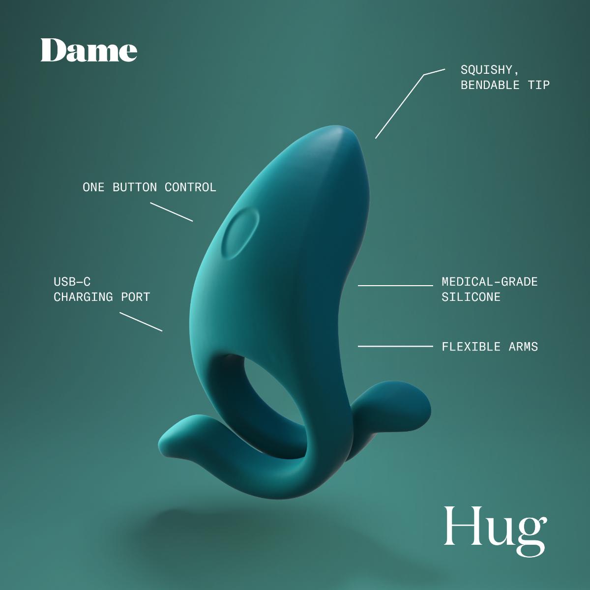 Dame Hug Adjustable CockringVerstellbarer vibrierender Cockring von DameDame Hug – Cockring für Paare. Exklusive bei RaiX Shop Konstanz