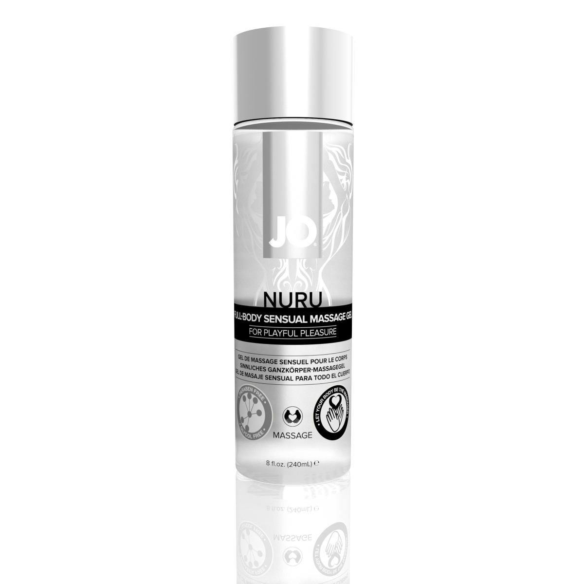 JO Nuru Sinnliches Massagegel 240 ml – hochwertiges Ganzkörper-Massagegel mit langanhaltender Gleitfähigkeit. Ideal für sinnliche Paarmassagen und intensive Berührungen. Exklusive bei RaiX Shop Konstanz kaufen