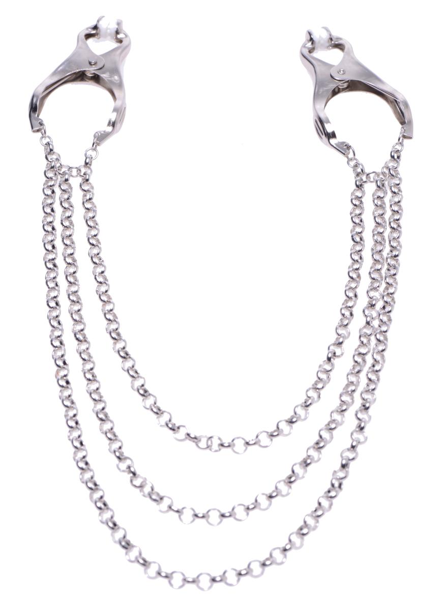 Master Series Affix Triple Chain Nippelklemmen – verstellbare Brustklemmen mit stilvollen Ketten für individuelle Anwendung. Exklusive bei RaiX Shop Konstanz kaufen