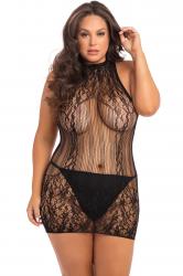 Netstof Jurkje Reckless Plus-Size - Zwart
