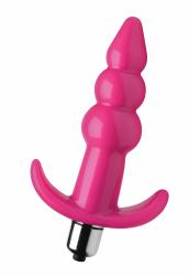 Bubbly Vibrating Anal Plug With Ribbing