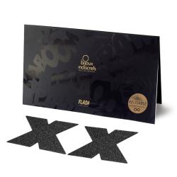 Flash Cross Nipple Stickers - Black