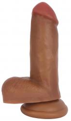 Realistische Dildo met Zuignap En Balzak - Bruin