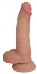 Realistische Dildo Met Balzak 21 CM - Beige