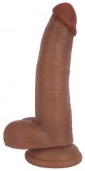 Realistische Dildo Met Balzak 21 CM - Bruin