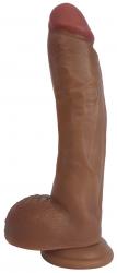 Realistische Dildo Met Balzak 25 CM - Bruin