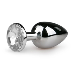 Metalen Buttplug met Zilveren Diamant - S