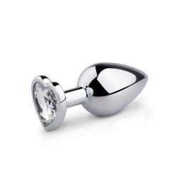 Metal Butt Plug No. 7 - Silver/Clear