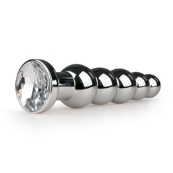 Metal Butt Plug No. 14 - Silver/Clear