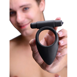 Vibrerende Siliconen Penisring - Zwart