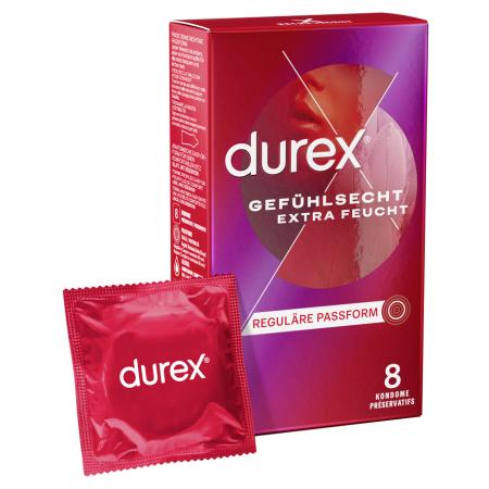 Durex Gefühlsecht Extra Feucht - 8 Kondome