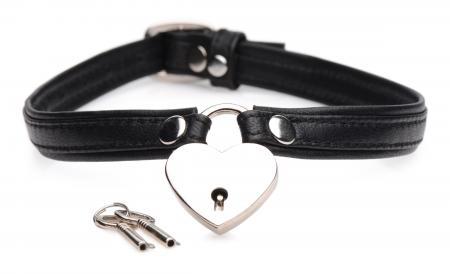 Heart Lock - Collar Met Sleutels - Zwart
