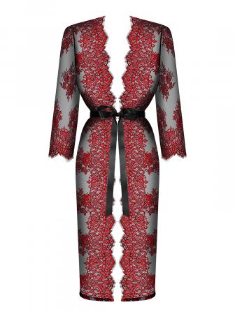 Redessia Kanten Kimono - Rood/Zwart