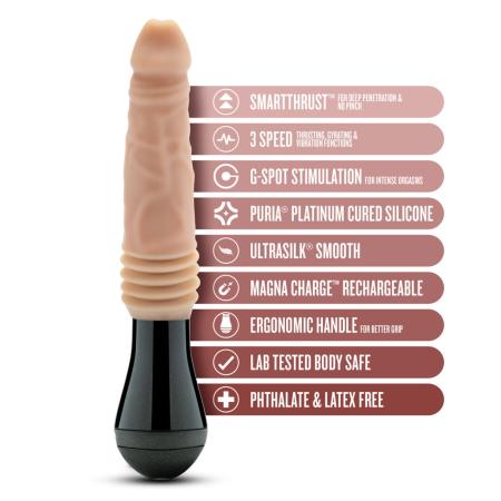 Dr. Skin Silicone - Dr. Knight - Stotende en Vibrerende Dildo - Beige