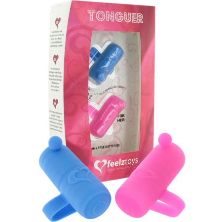 Tonguer Siliconen Tong Vibrators - Blauw/Roze