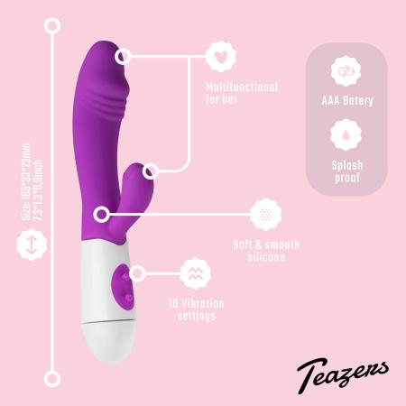 Realistische Rabbit Vibrator - Paars