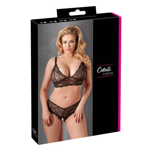 Cottelli Collection - Bra and crotchless G-string