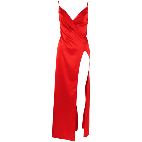 Super Rode satijnen jurk FC-48