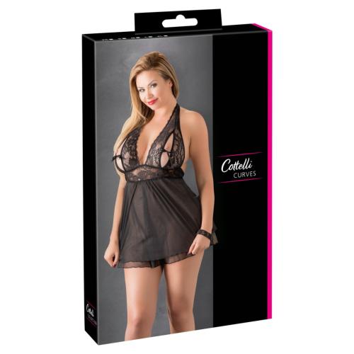 Cottelli Collection - Plus Size Nachtjurkje Met Open Cups