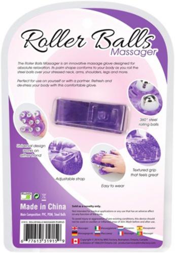 Roller Balls Massage Handschoen - Paars