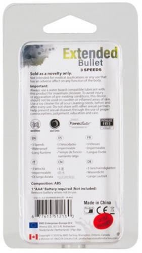 Extended Breeze Bullet Vibrator - Zwart