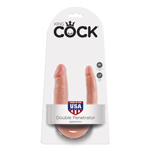 King Cock Small Double Trouble 33,5 cm - Flesh