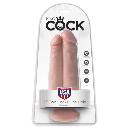 King Cock 7 - Two Cocks One Hole - 17.8 cm