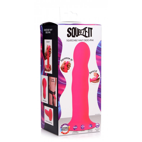 Squeeze-It Wavy Dildo - Roze