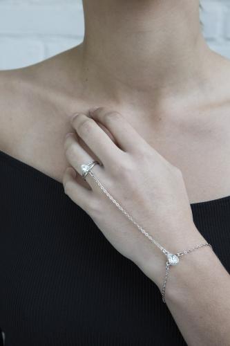 Otazu - Audrey Rhodium Plated Armband Met Swarovski Kristal