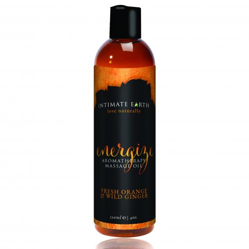 Intimate Earth - Energize Massage Oil Sinaasappel en Gember - 120 ml
