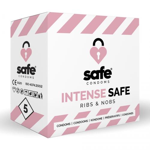 SAFE - Condooms - Ribbels & Noppen - 5 stuks