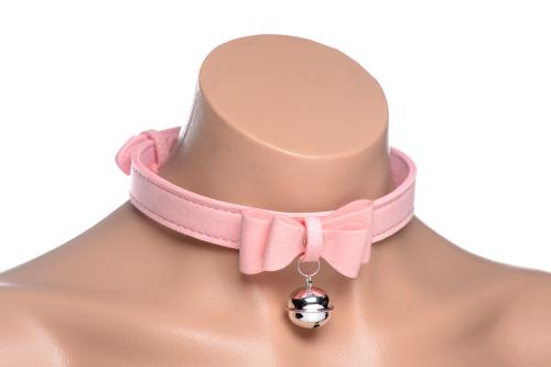 Golden Kitty Collar Met Kattenbelletje - Roze