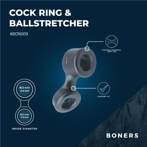 Boners Cockring En Ballstretcher - Grijs