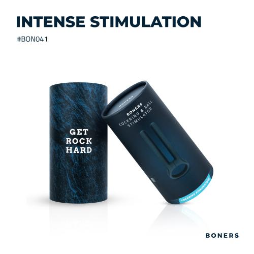 Boners Cockring & Ball Stimulator - Blauw