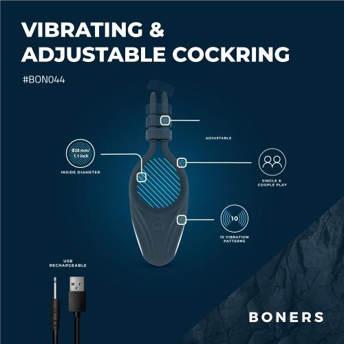 Boners Verstelbare Cockring - Blauw