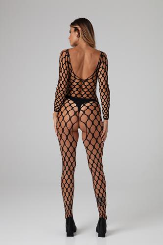 Visnet Catsuit Safiya - Zwart