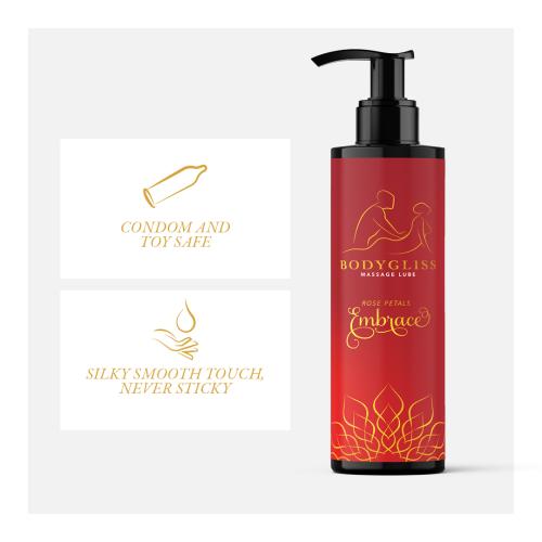 BodyGliss - Massage Olie En Glijmiddel in 1 Rozenblaadjes -150 ml