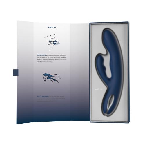 Svakom - Aylin Krachtige Pulserende Vibrator met Twee Koppen - Donkerblauw