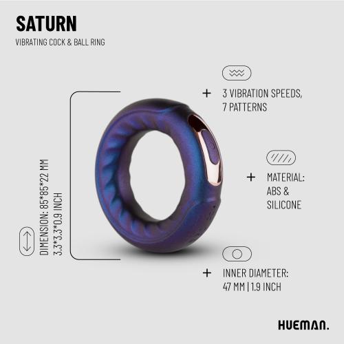 Hueman - Saturn Vibrerende Cock/Ball Ring