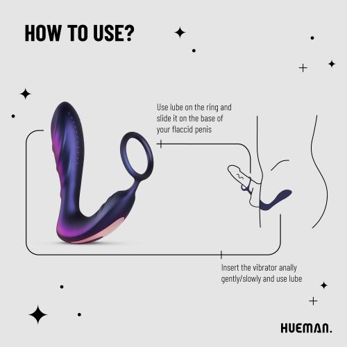 Hueman - Black Hole Anaal Vibrator Met Cockring
