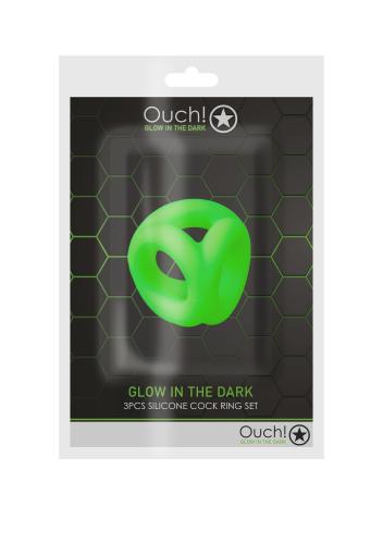 Cockring en balriem - Glow in the Dark - Neon groen