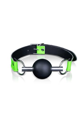 Solid Ball Gag Glow in the Dark - Neon Green/Black
