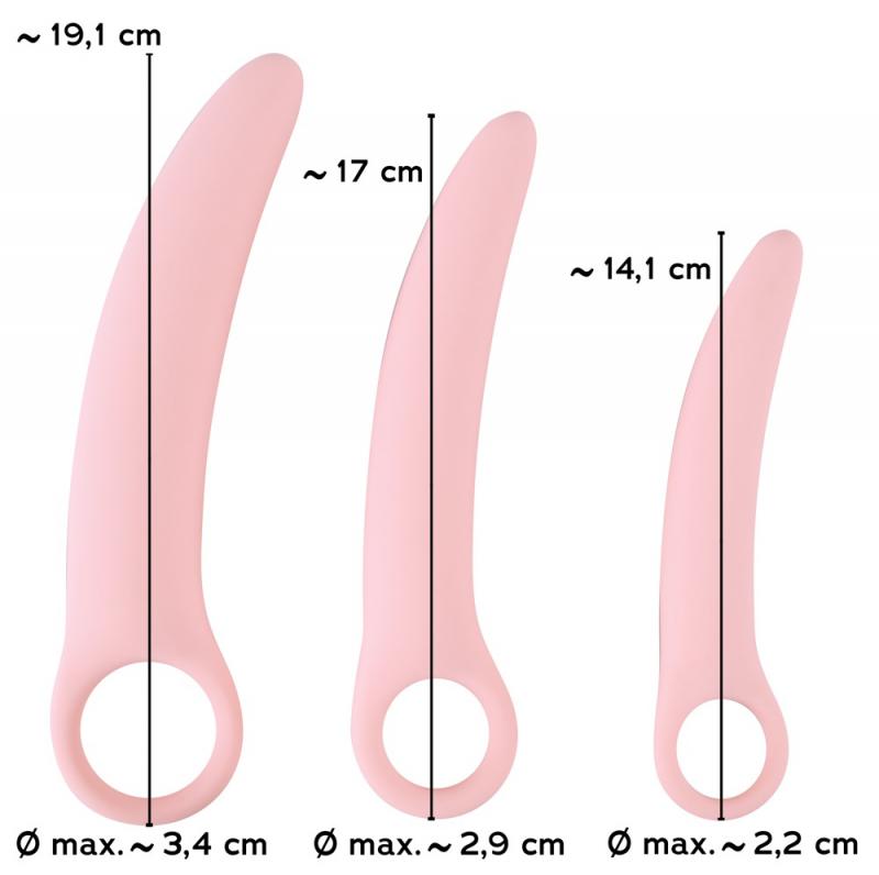 Lot de dilatateurs vaginaux en silicone - Rose 4