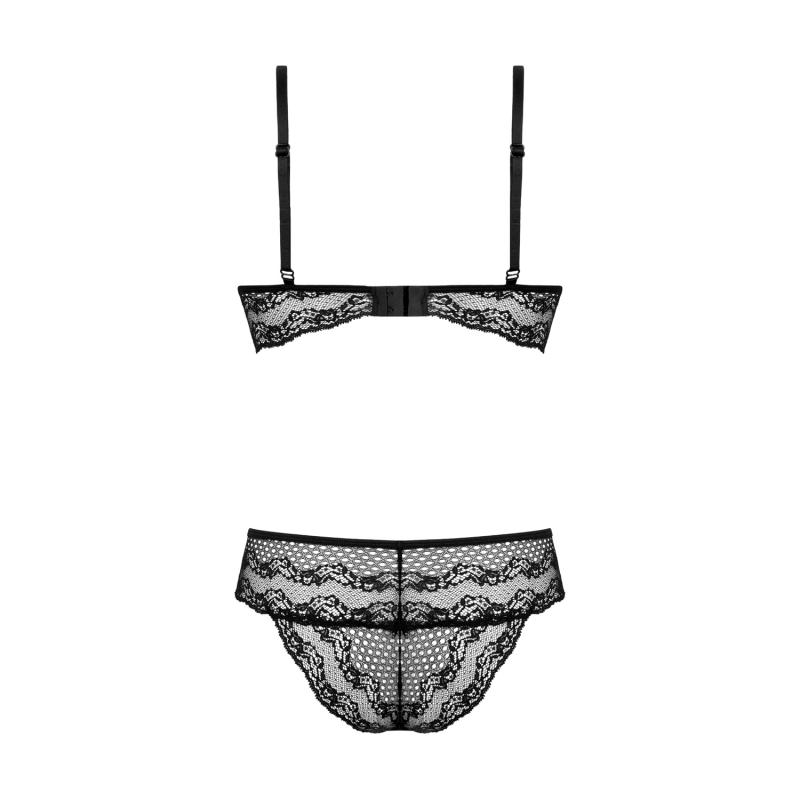 Ensemble en dentelle avec soutien-gorge Fleur - Noir 5