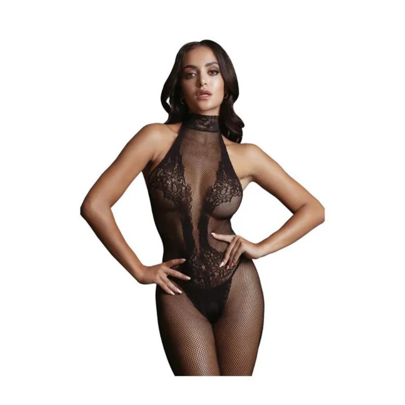Image of Le Desir – Spitzen-Netz Catsuit – Schwarz