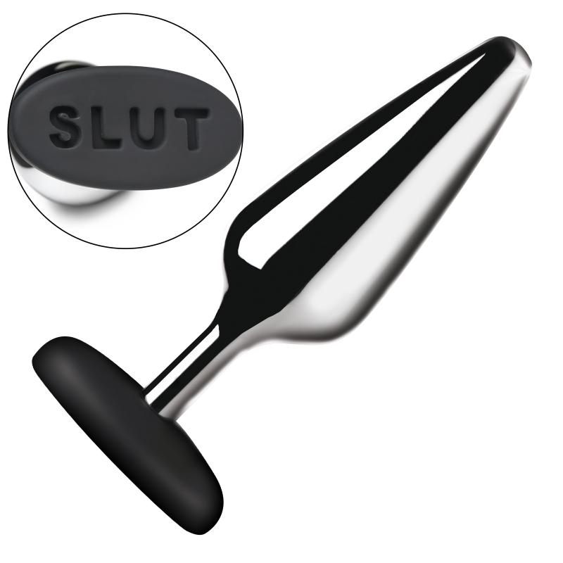 XR Brands - Butt Slut Metall & Silikon Butt Plug - Silber